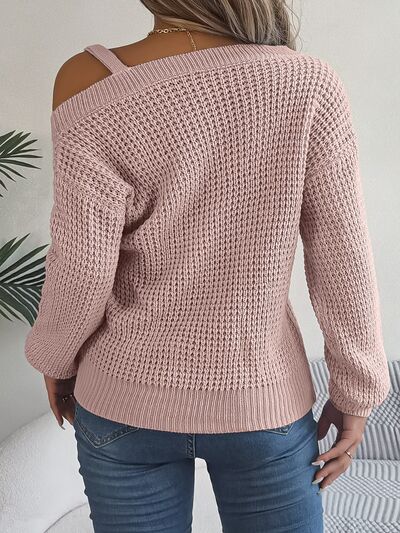 Joi Asymmetrical Neck Long Sleeve Sweater